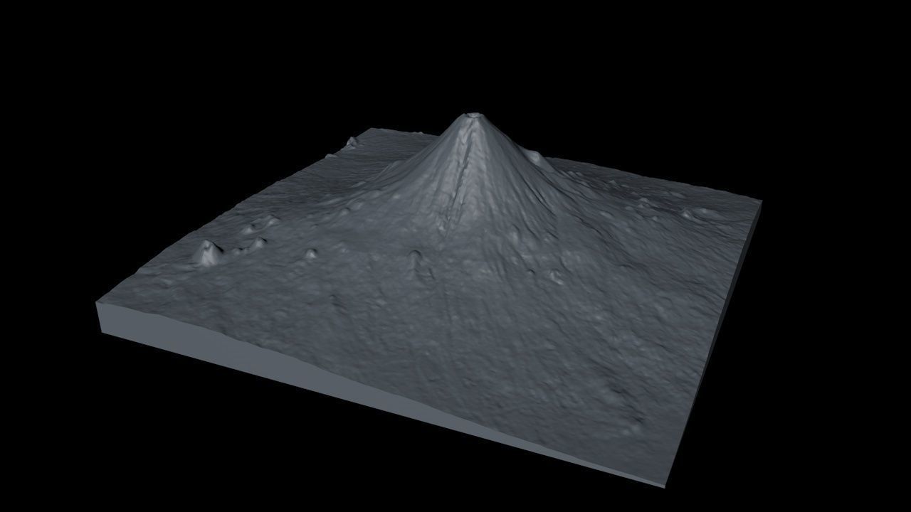 Volcano Untextured 3D model_2
