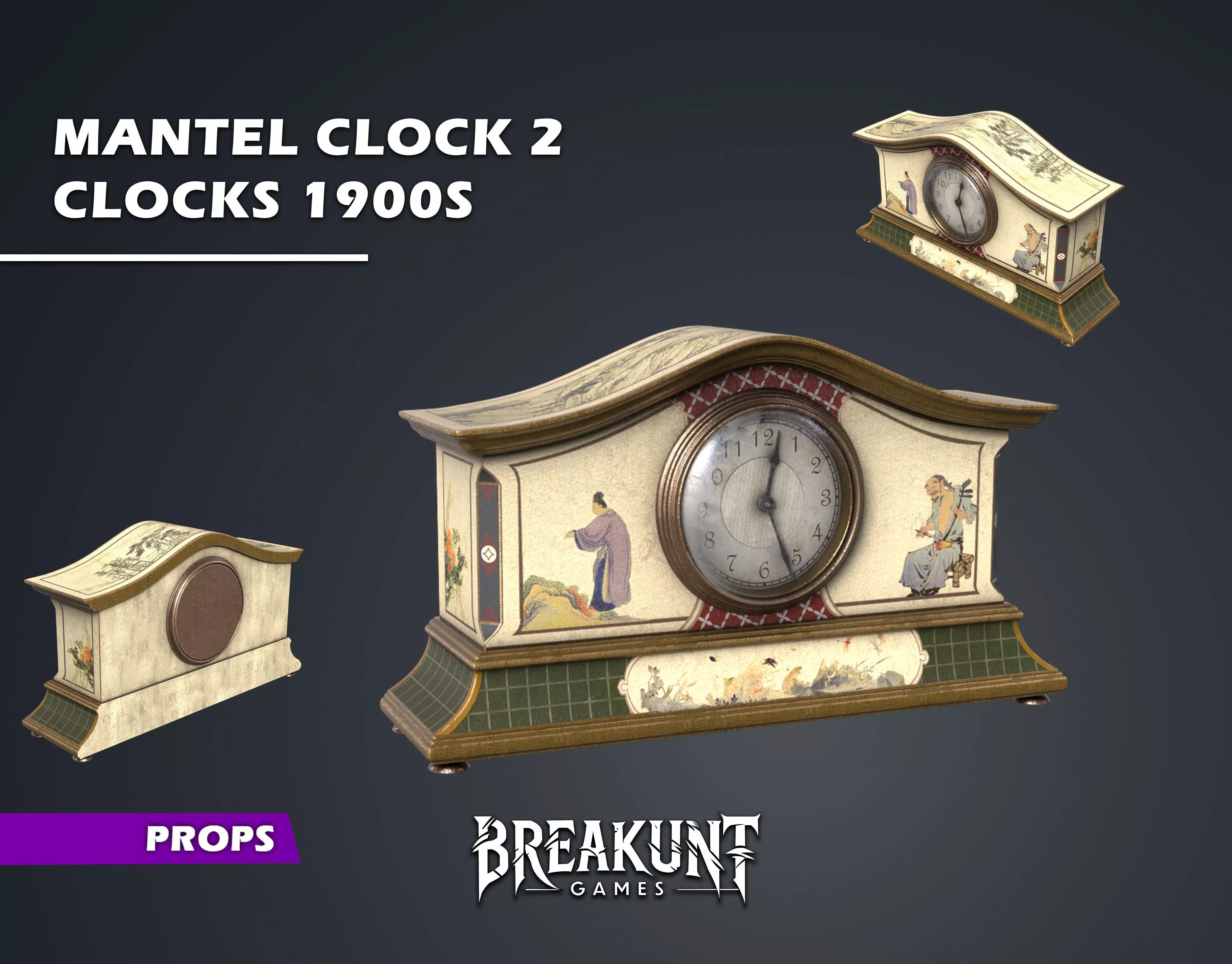 Mantel Clock 2 - Clocks 1900s 3D model
