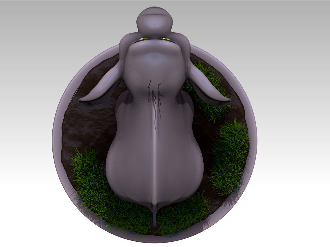 Elephant cartoon 3D model_4