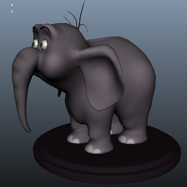 Elephant cartoon 3D model_7