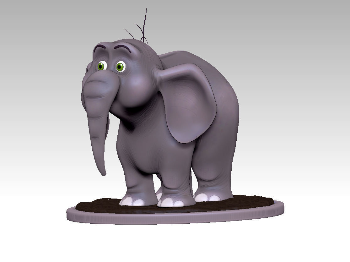 Elephant cartoon 3D model_5