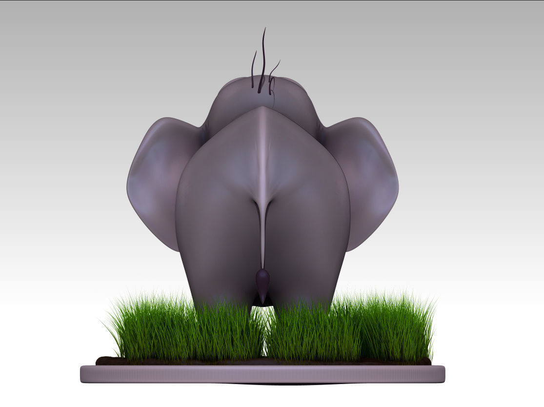 Elephant cartoon 3D model_1