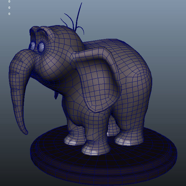 Elephant cartoon 3D model_13