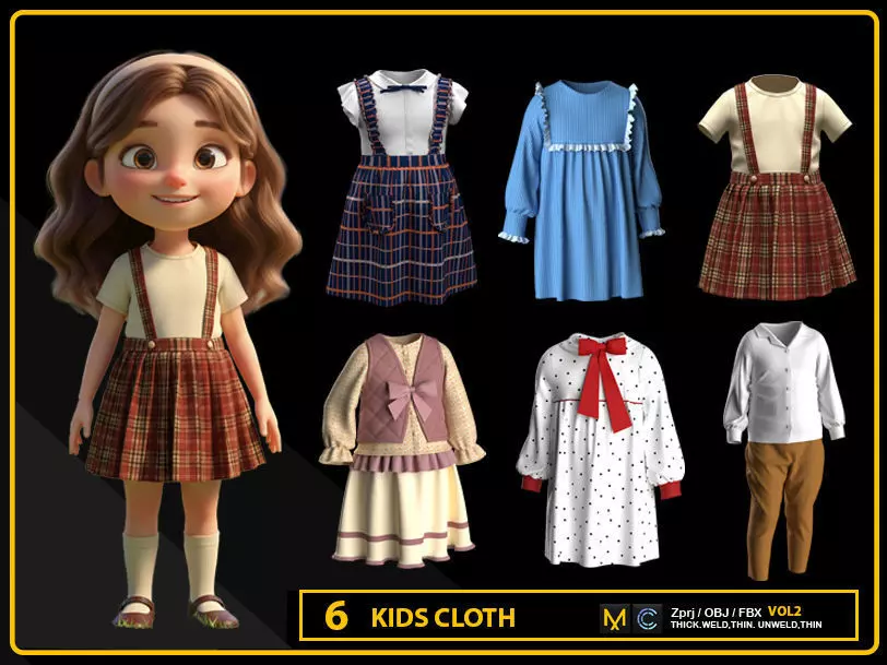 6 KIDS CLOTH 3D model
