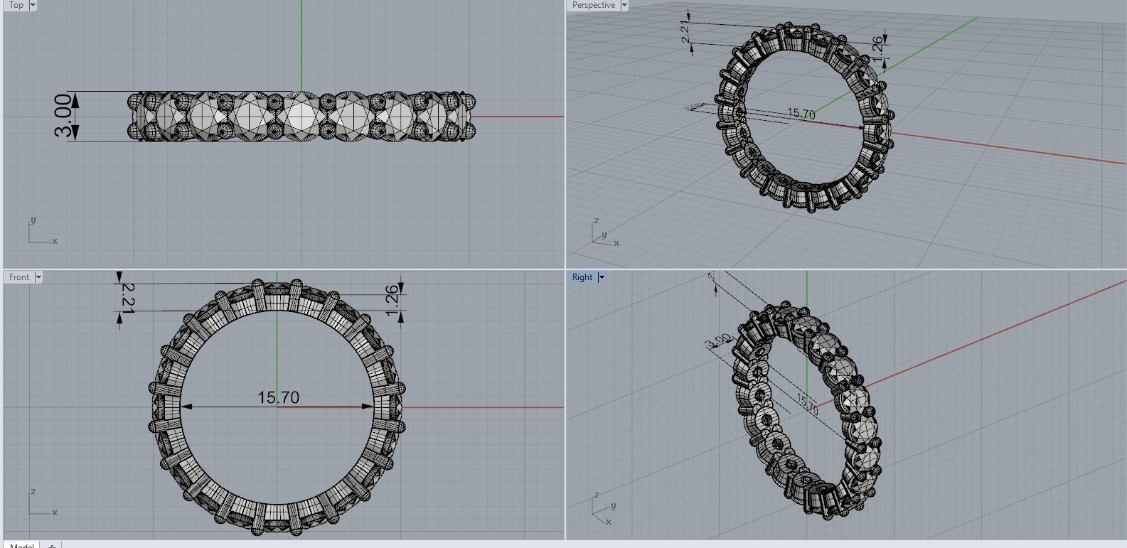 Eternity ring 3 mm 3D print model_2