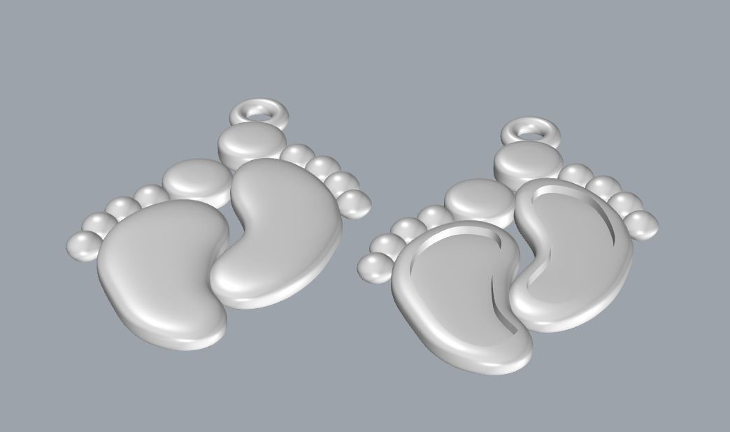 Baby feet pendant printable model children kids jewelry stl 3dm  3D print model_5