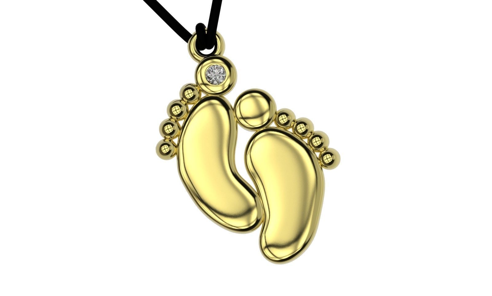 Baby feet pendant printable model children kids jewelry stl 3dm  3D print model_1