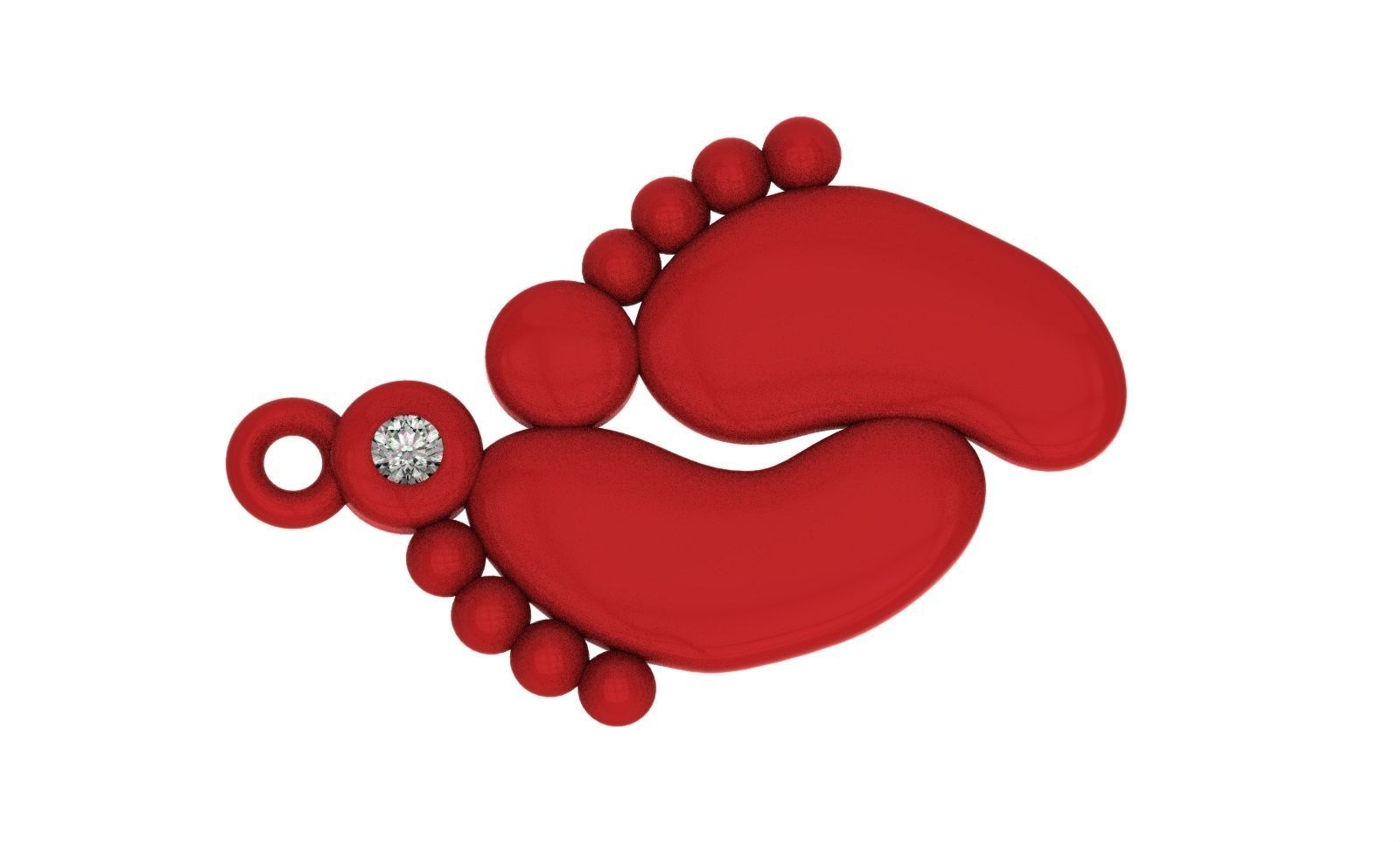 Baby feet pendant printable model children kids jewelry stl 3dm  3D print model_7