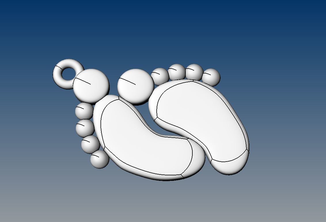 Baby feet pendant printable model children kids jewelry stl 3dm  3D print model_12