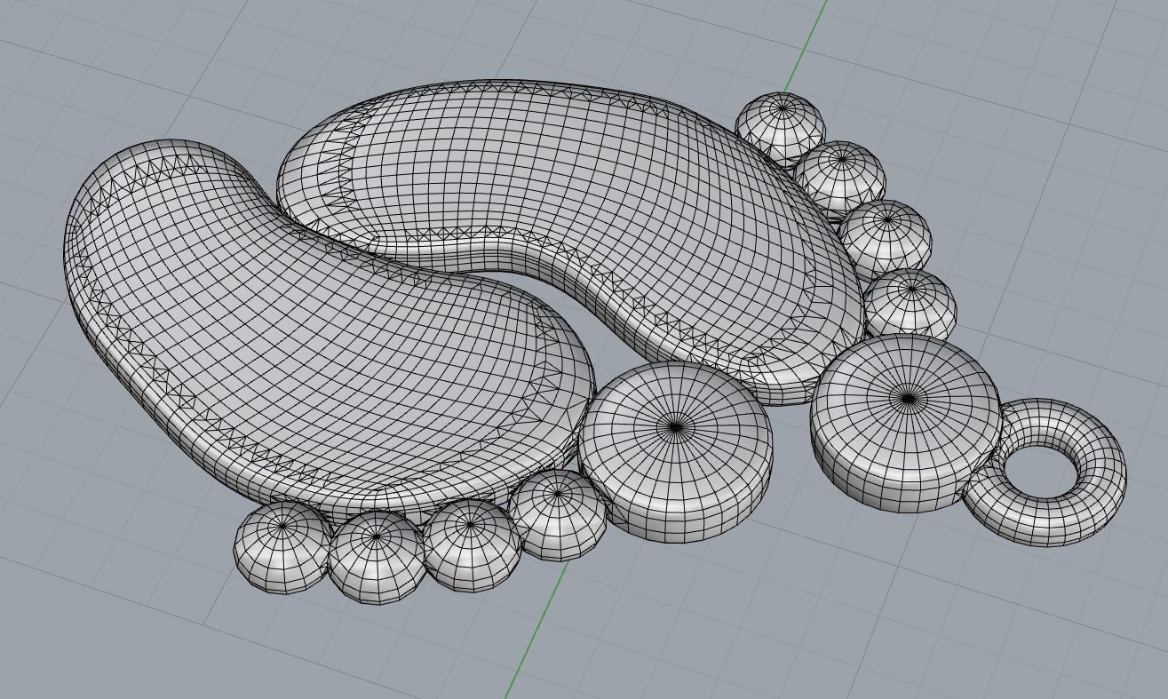 Baby feet pendant printable model children kids jewelry stl 3dm  3D print model_9