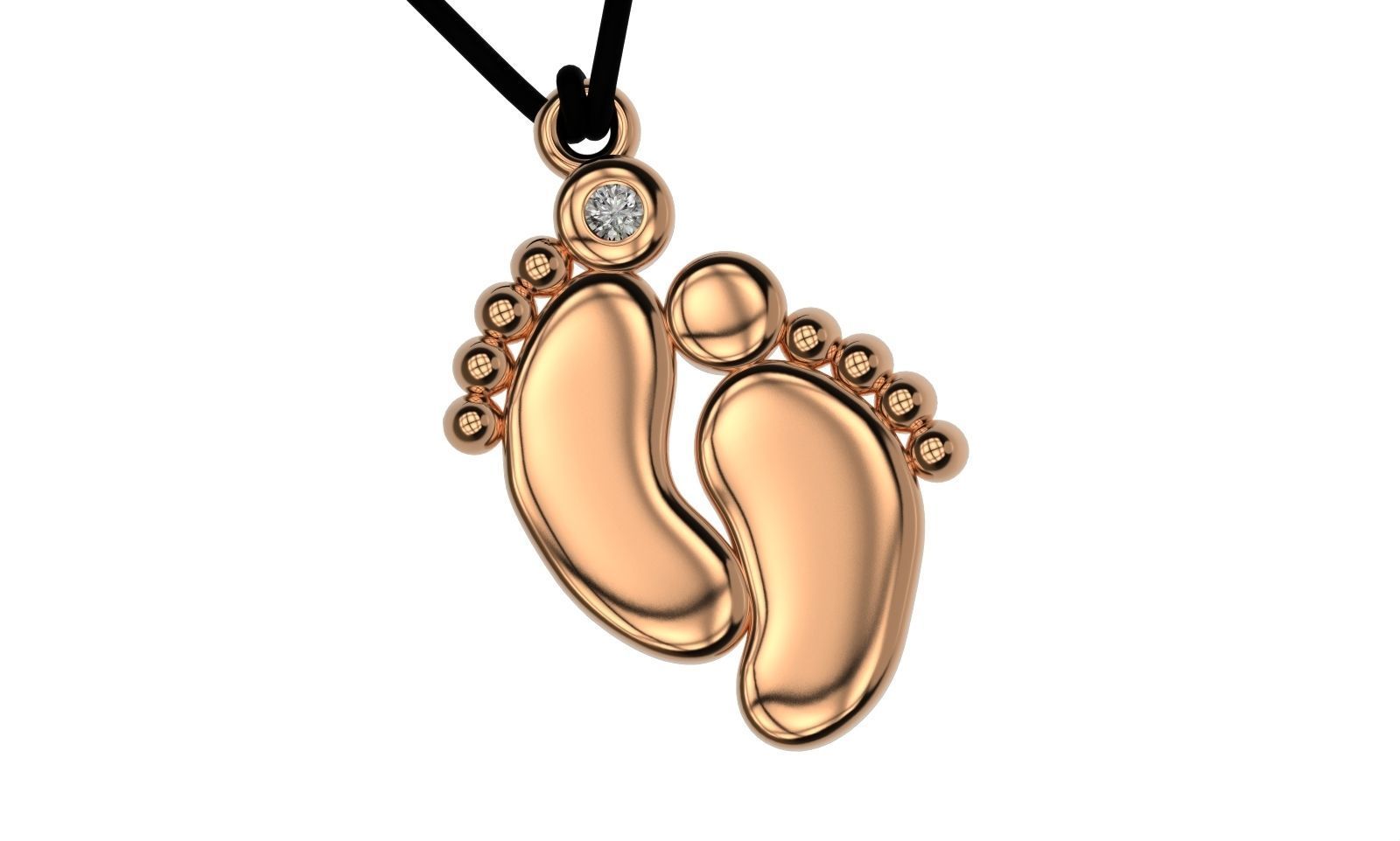 Baby feet pendant printable model children kids jewelry stl 3dm  3D print model_2