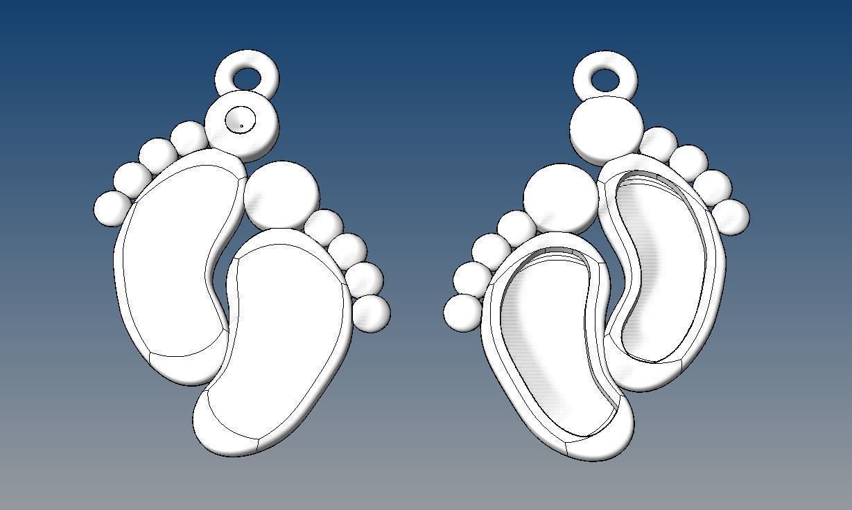 Baby feet pendant printable model children kids jewelry stl 3dm  3D print model_11