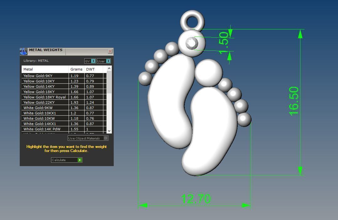 Baby feet pendant printable model children kids jewelry stl 3dm  3D print model_3