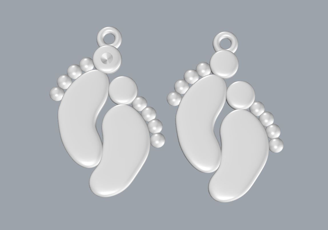 Baby feet pendant printable model children kids jewelry stl 3dm  3D print model_4