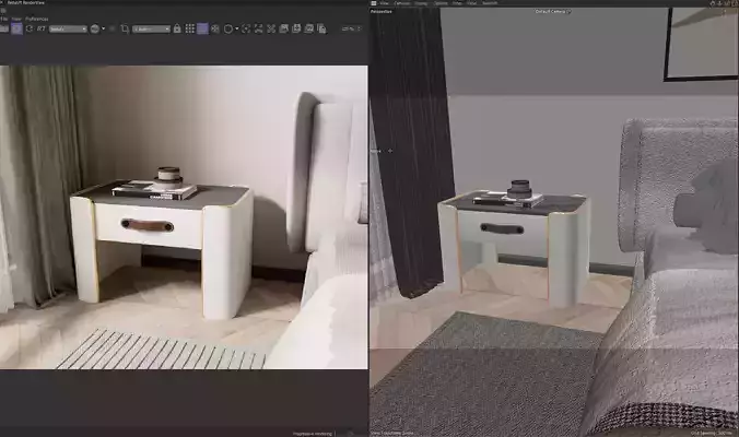 Cozy Modern Master Bedroom Interior C4D  Redshift 3D model 3