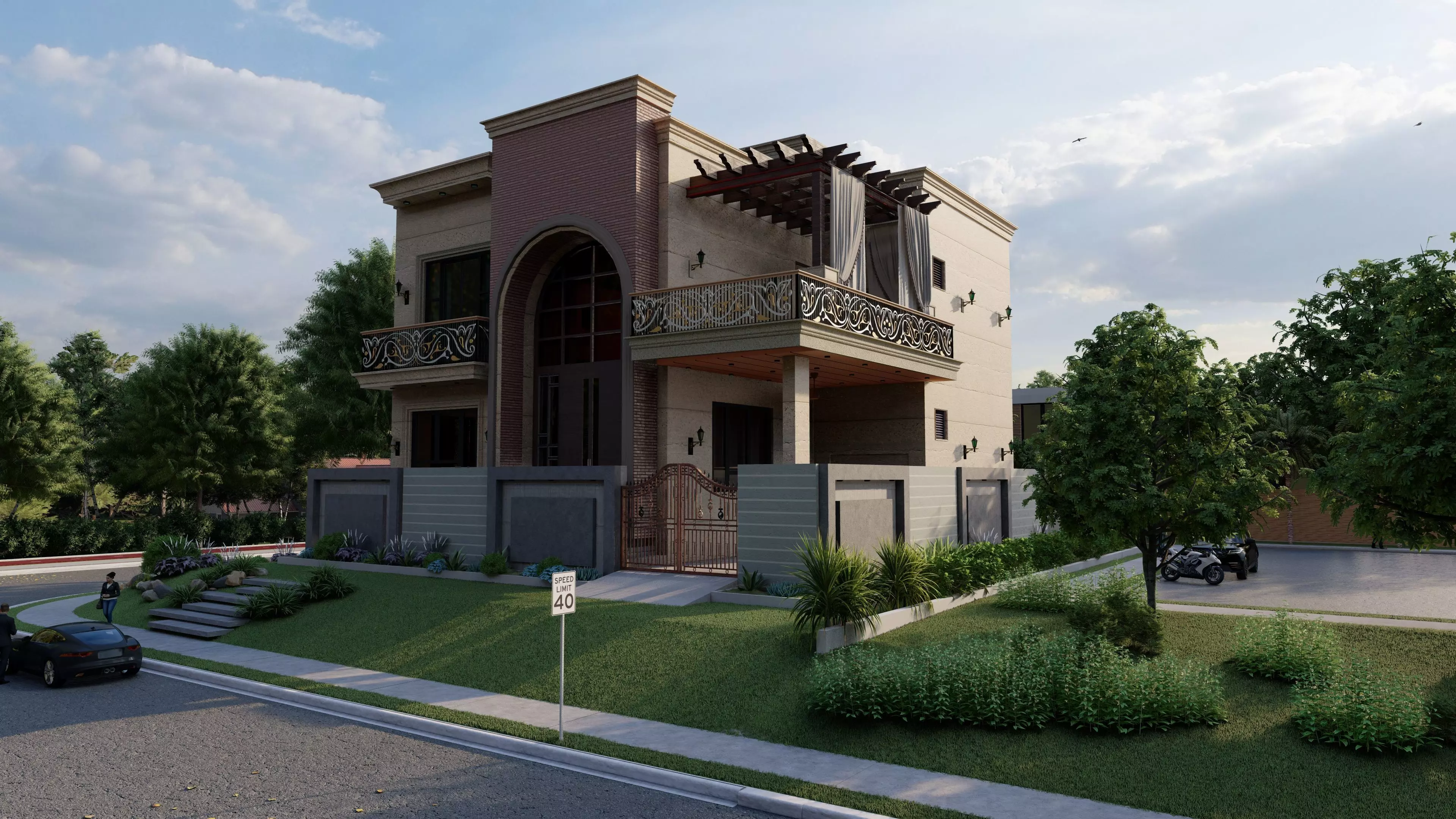 Villa-Casa Scene-Modern Villa 3D model