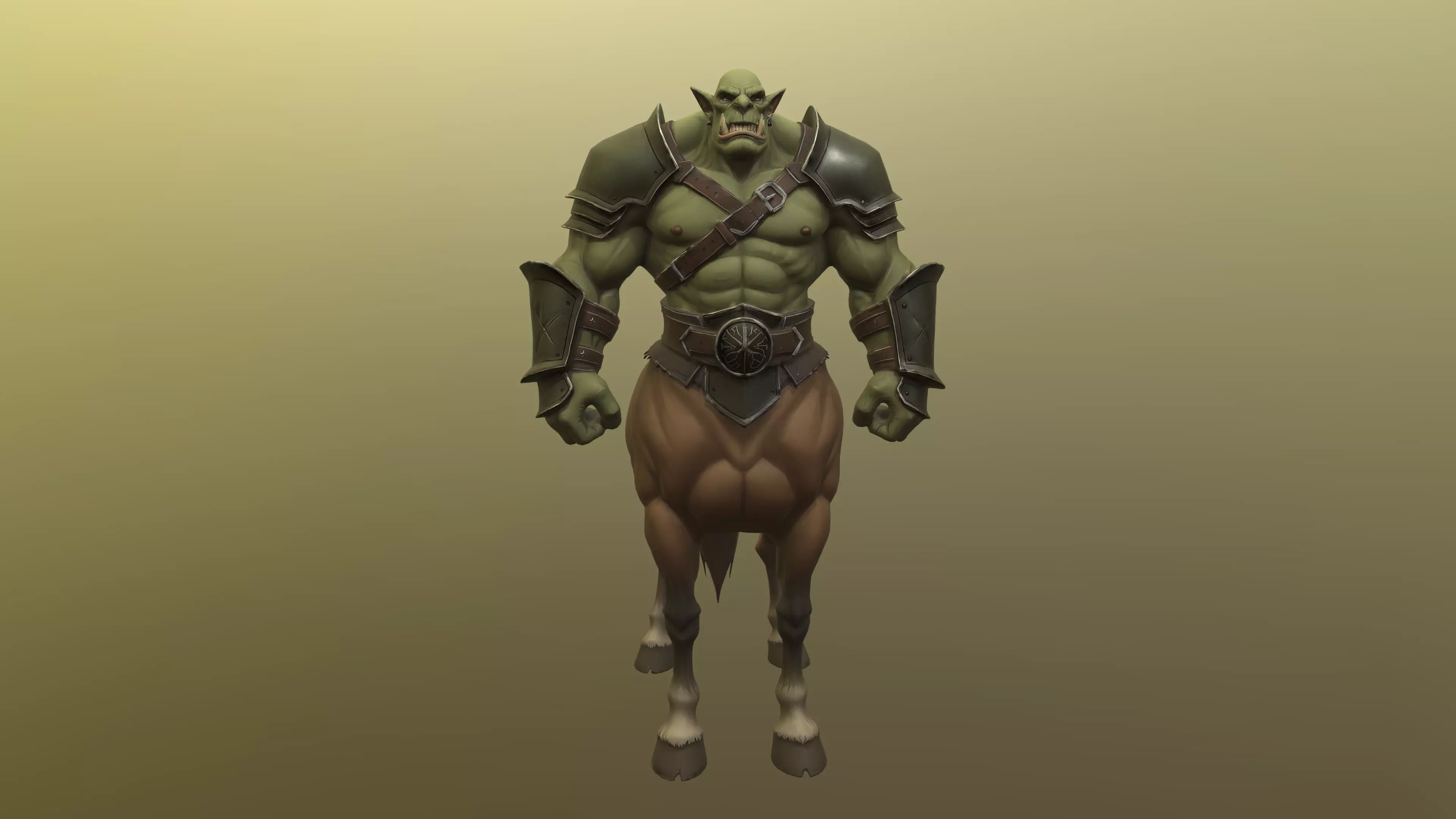 Low Poly Stylized Orc Centaur Warrior - PBR Low-poly 3D model