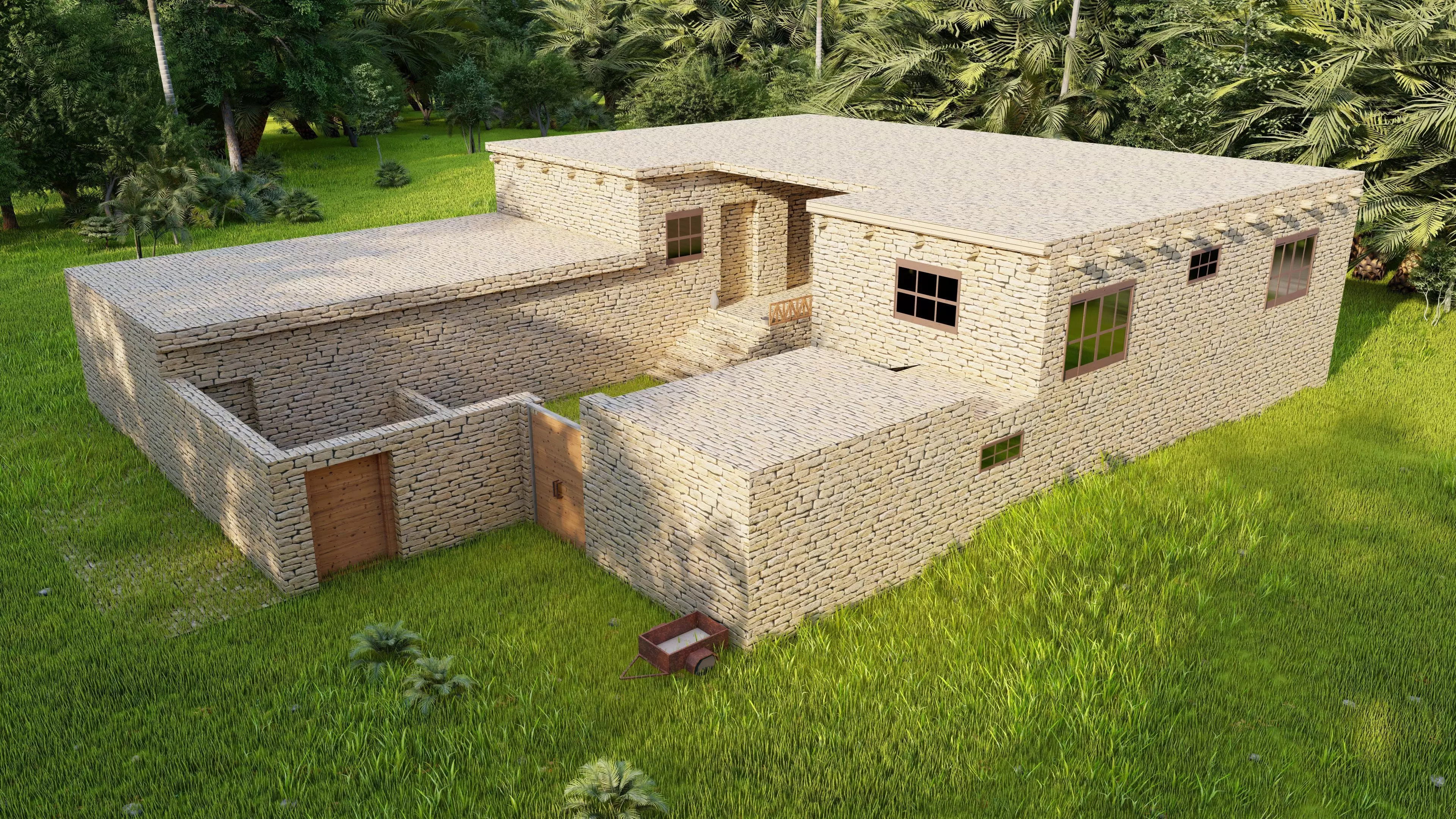 traditional house-Vilage in forest-old house 3D model