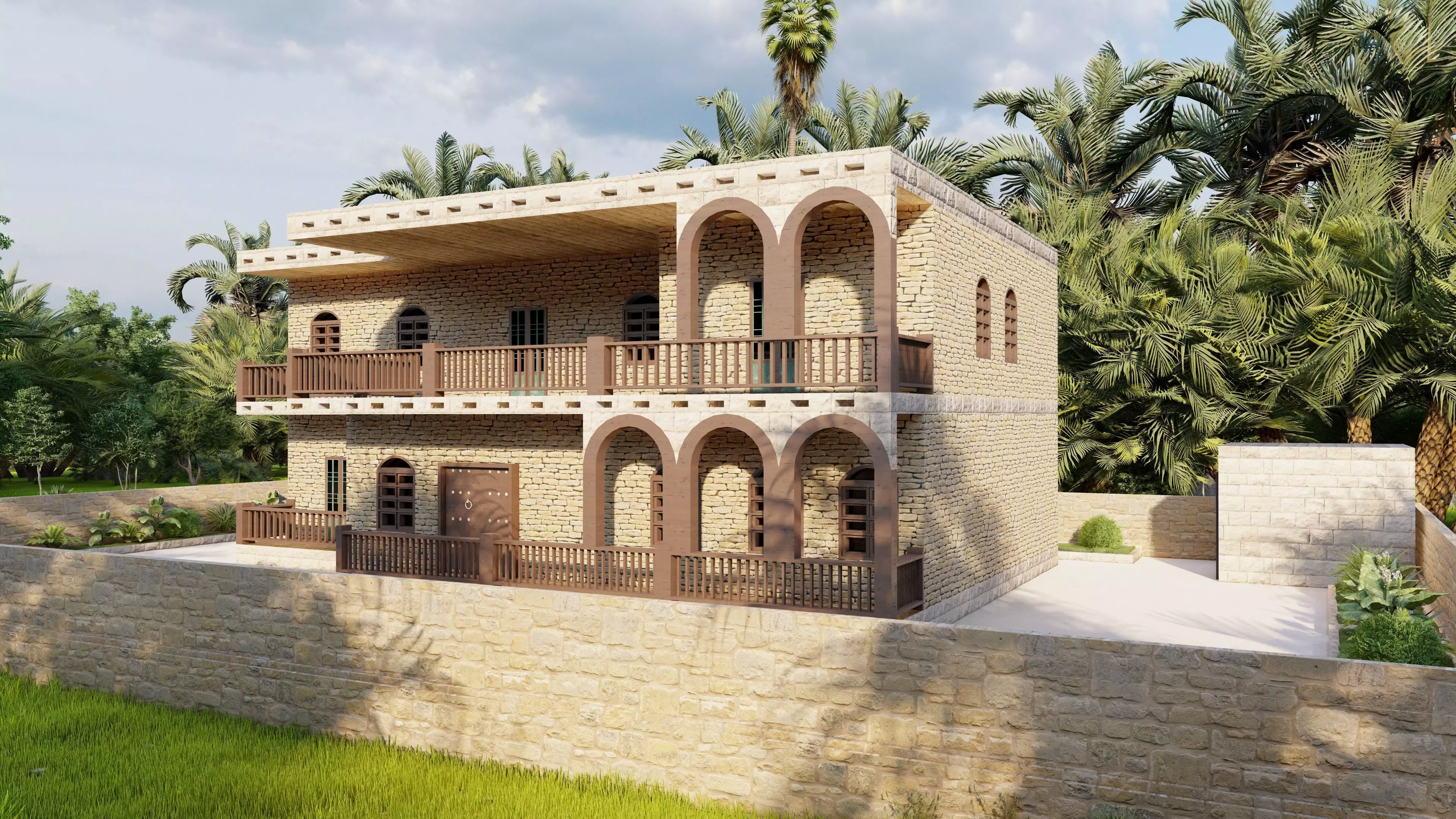 traditional house-Vilage in forest-old house 3D model