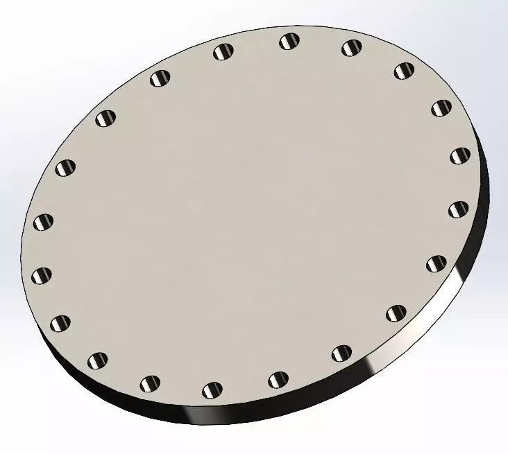 EN1092-1 PN16 Type 05 Blind Flange DN50-600 Industrial Steel 3D model