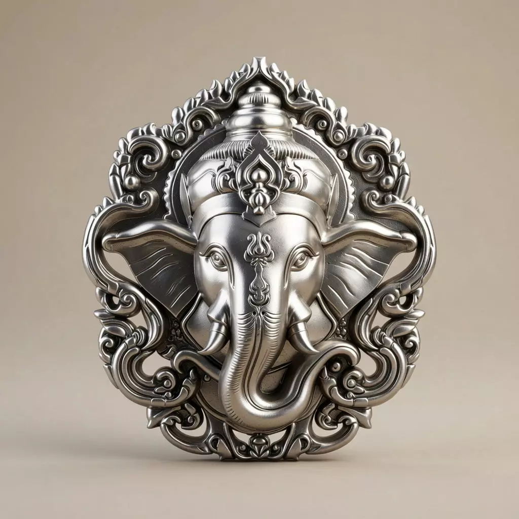 Ganesha Pendant Relief Hindu Symbol 3D print model