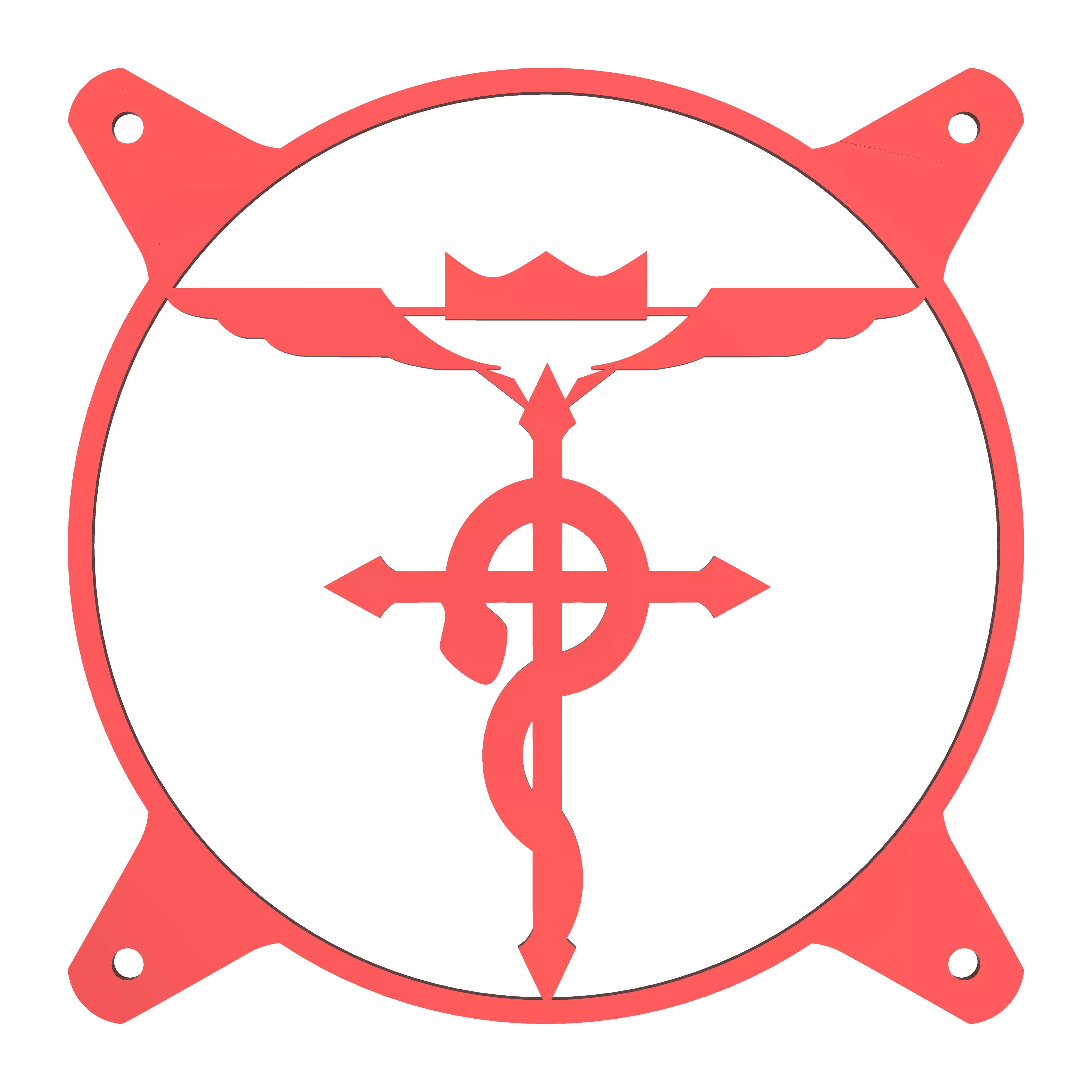 Fullmetal Alchemist FLAMEL - Custom 120mm Fan Grill Face Plate Free 3D print model
