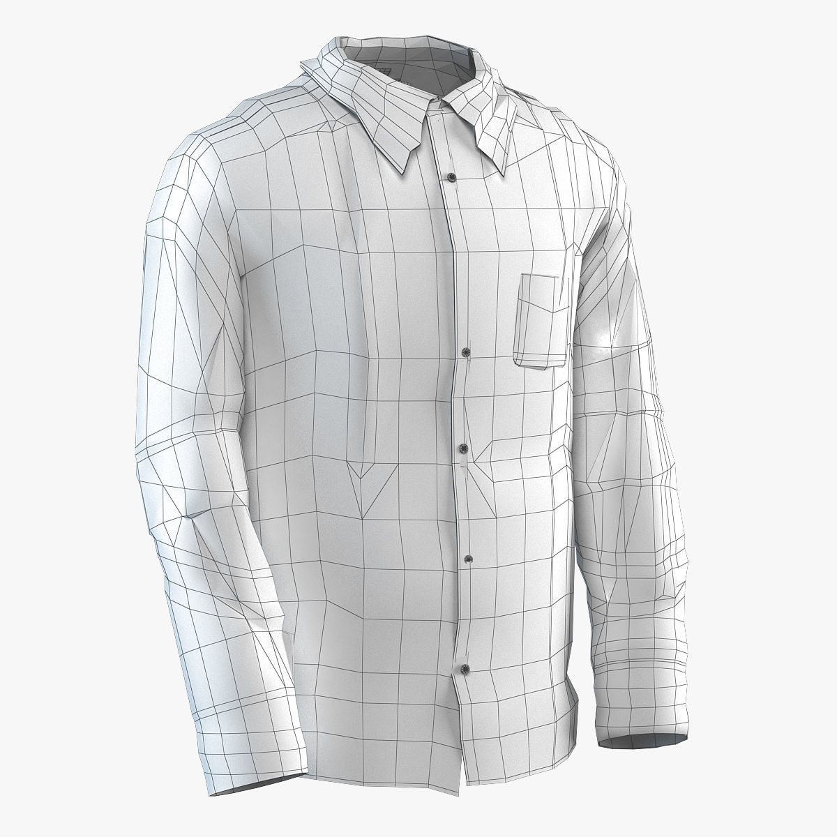 Classic Striped Shirt   3D model_6