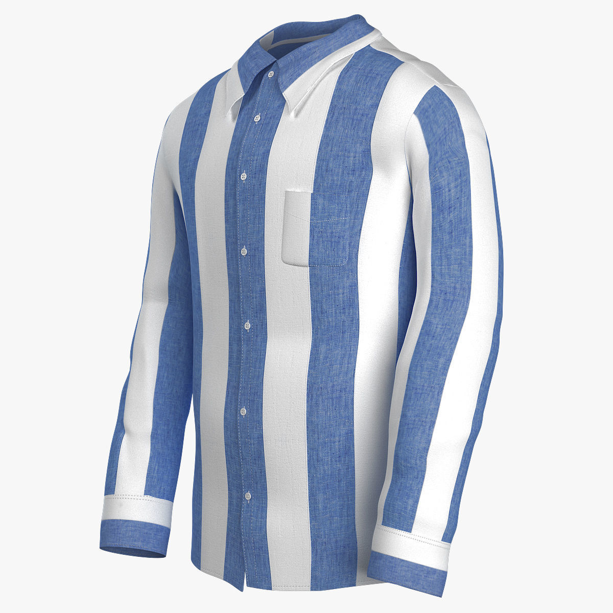 Classic Striped Shirt   3D model_1