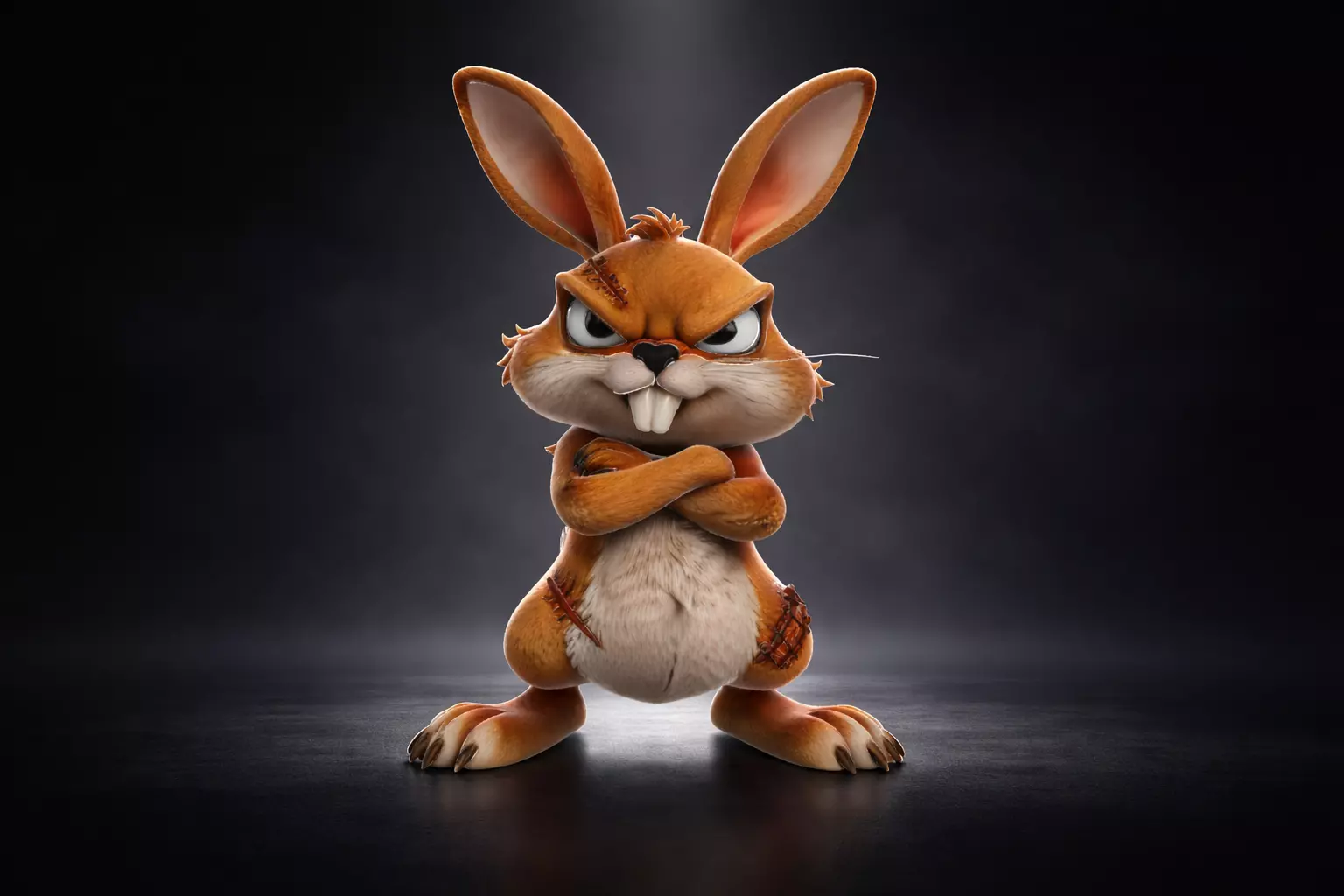 Angry Battle Bunny Easter Egg Multi Color Fantasy Rabbit 3D print model