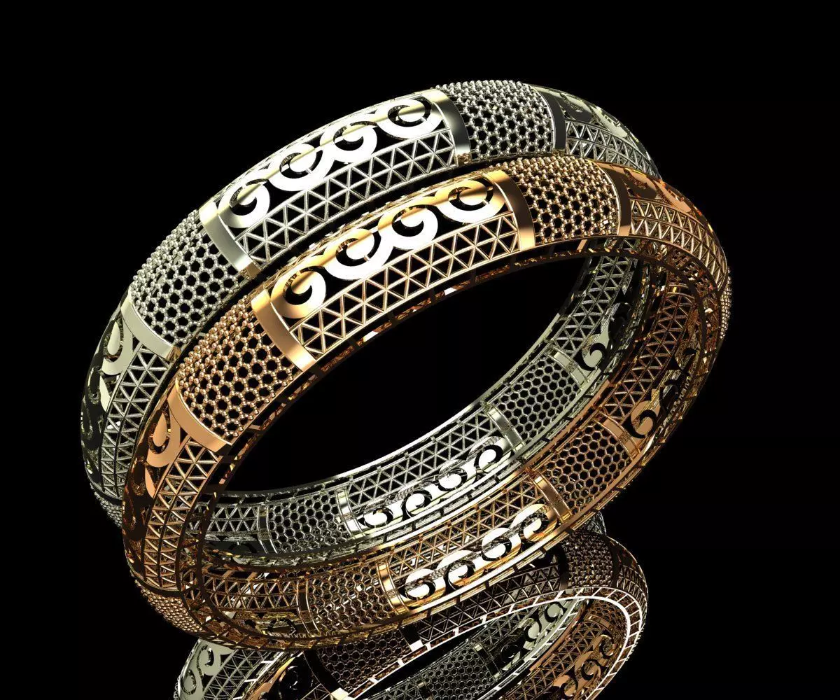 1529 Aurora Swirl-Lattice Bangle 16gm 3D print model
