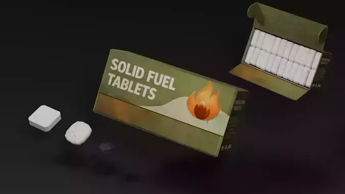 Low Poly Solid Fuel Tablets - Game Ready Survival Prop Pack