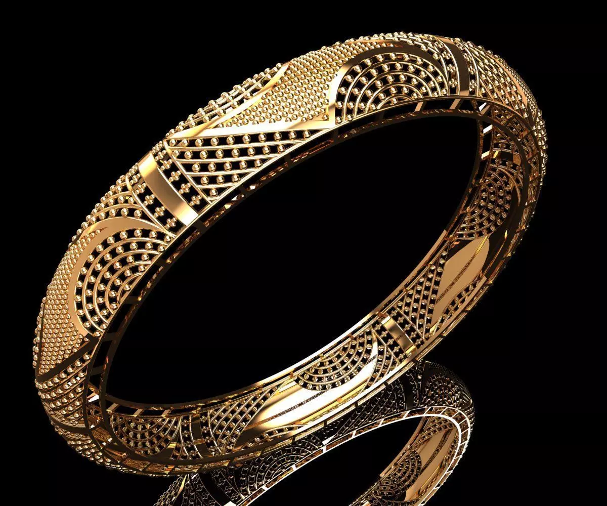 1530 Golden Beadwave Bangle 20gm 3D print model