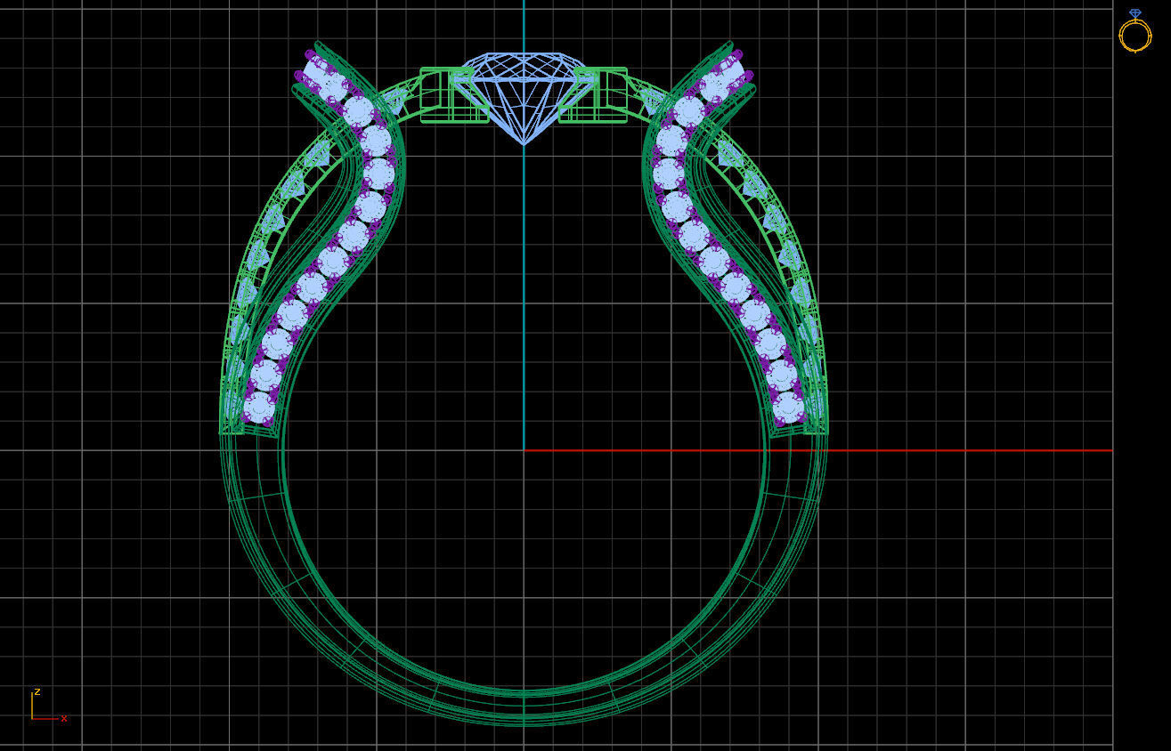 Ring diamond engagement in two tone gold and gold 3D print model_2