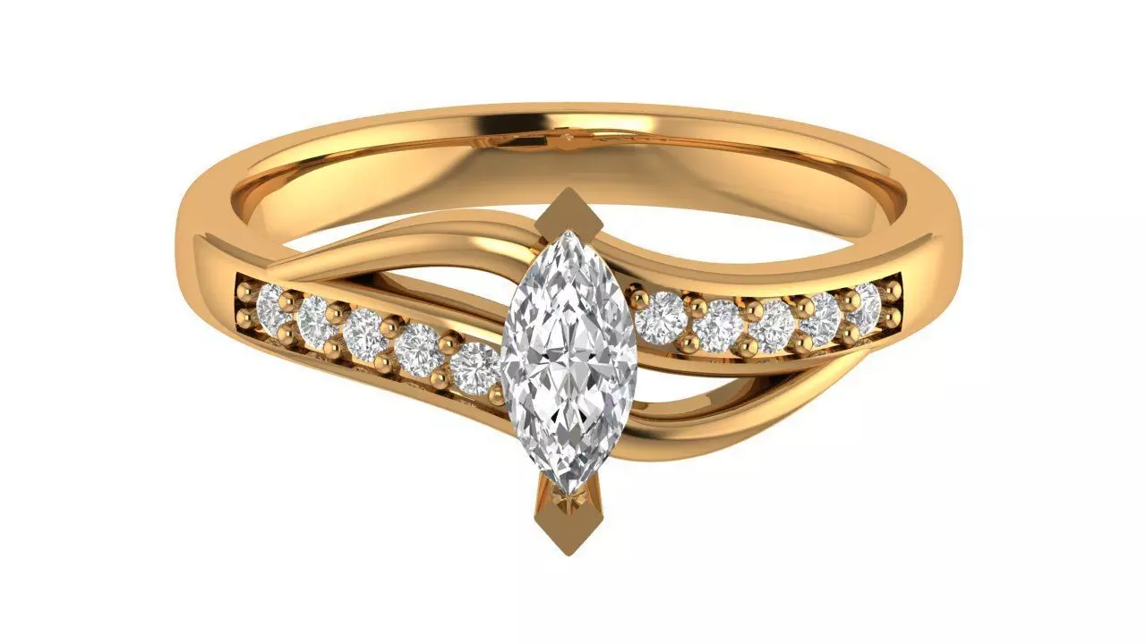 Marquise Vintage Ring 3D print model