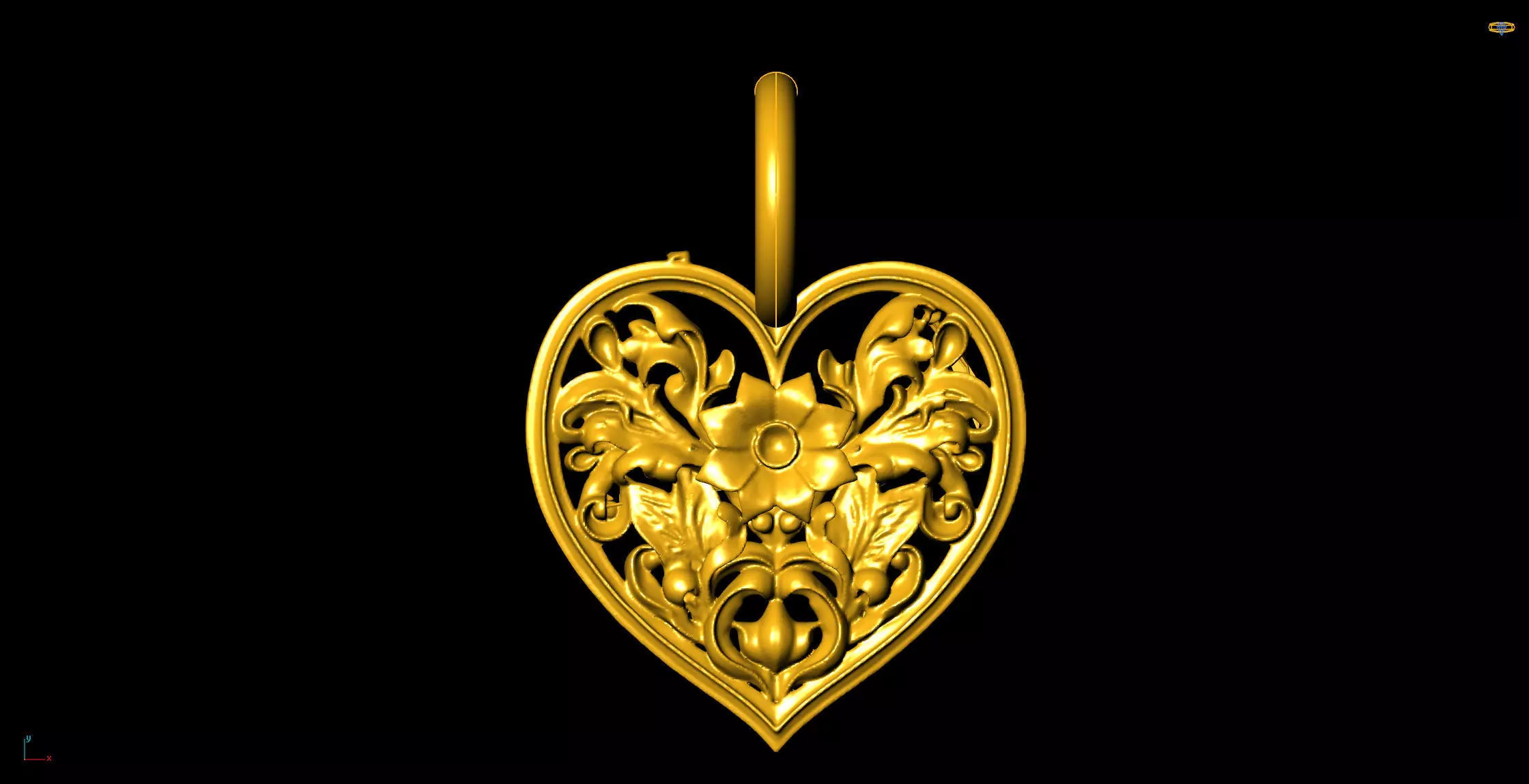 Heart gothic pendant charms - one inch pendant Free 3D print model