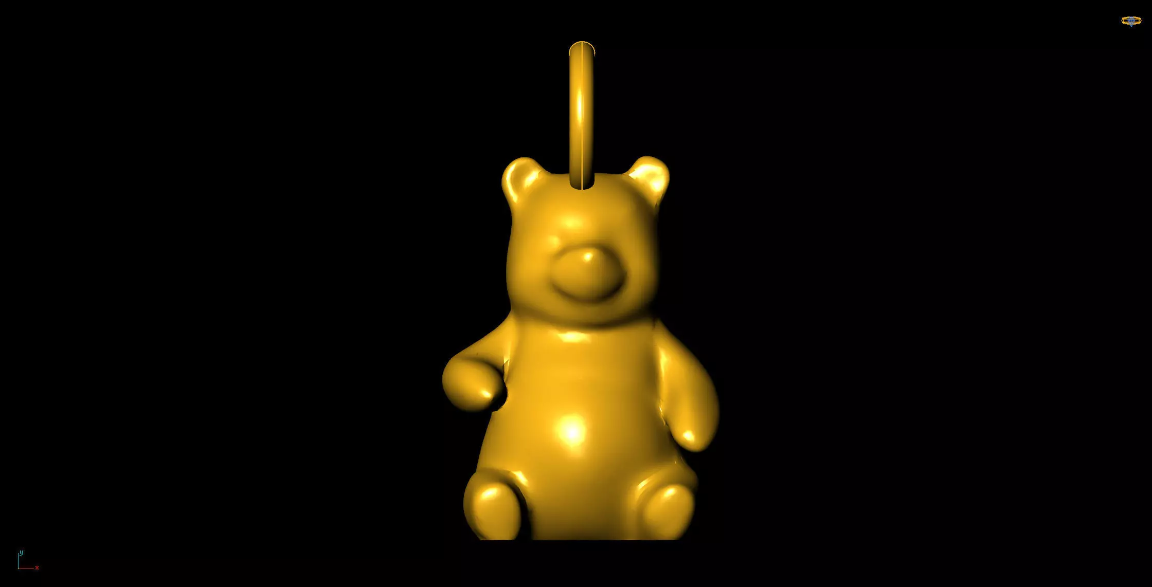 bear pendant charms - one inch pendant 3D print model
