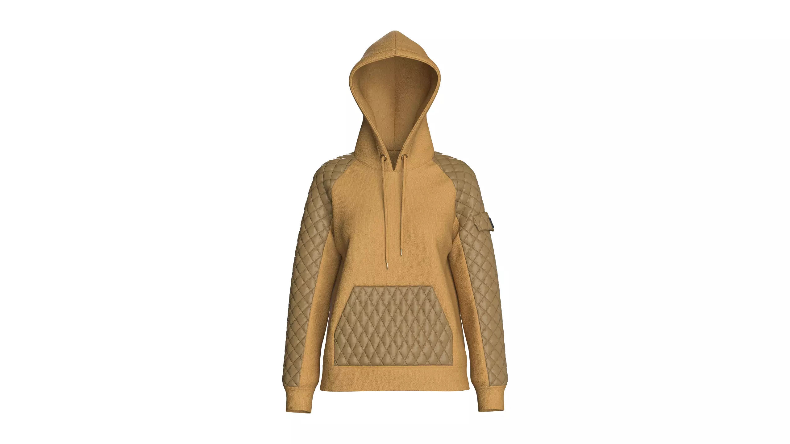 Girls Quilted Hoodie With Kangaroo Pocket 3D model