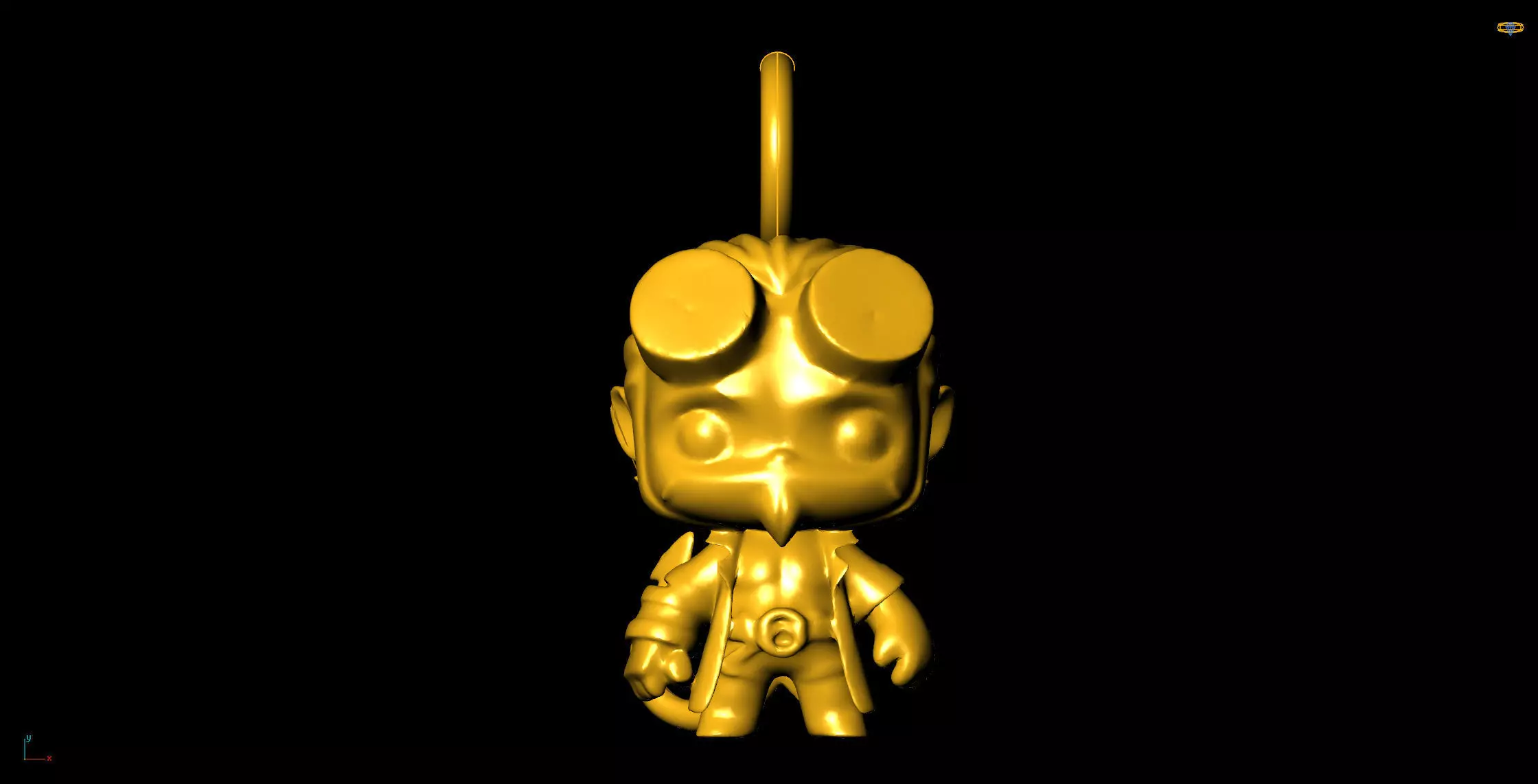 hell boy pendant charms - one inch pendant 3D print model