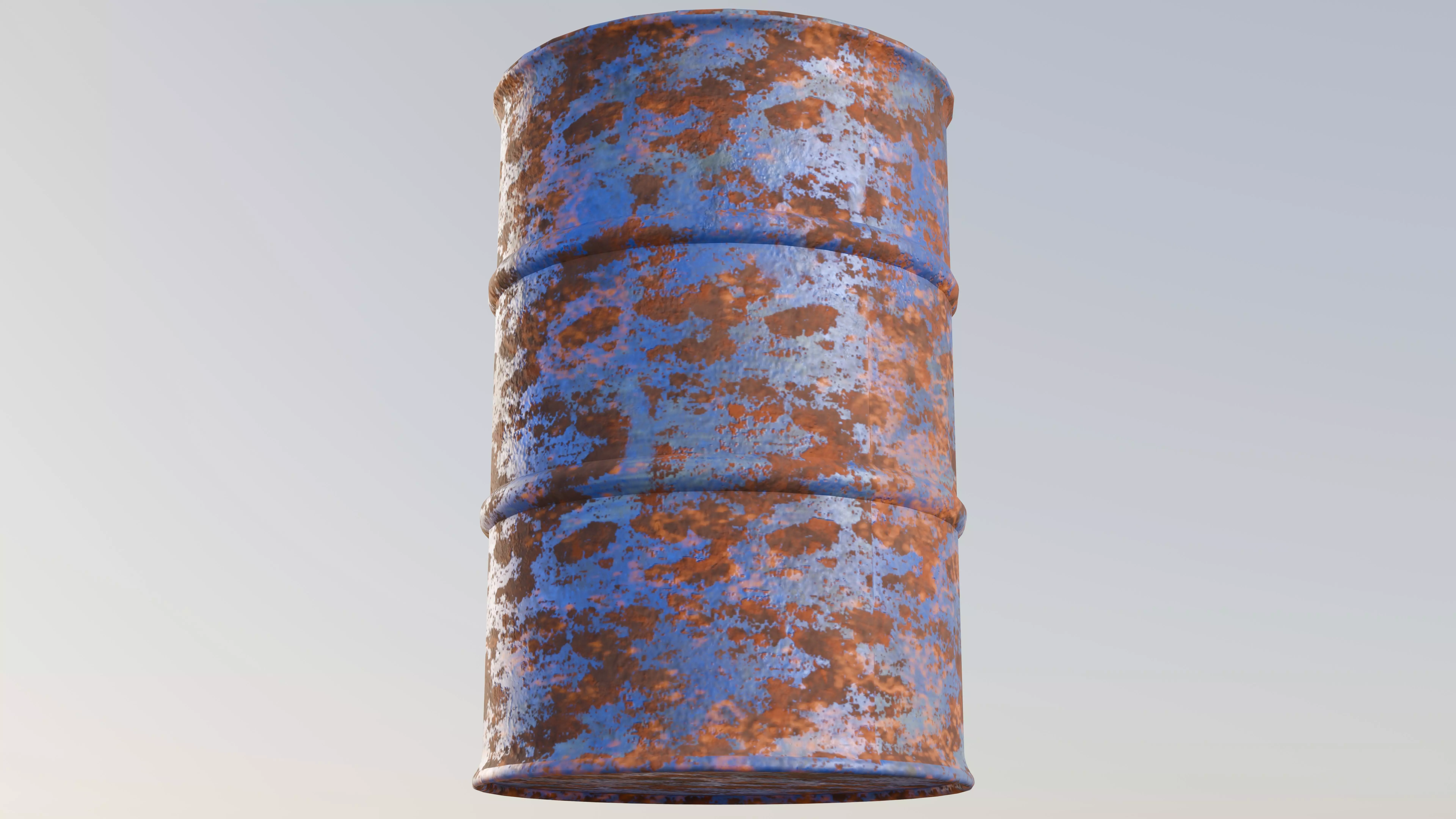 Rusted Oil Drum Free low-poly 3D model