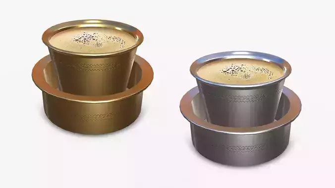 Indian Traditional Coffee Tea Cup Low-poly PBR Low-poly 3D model