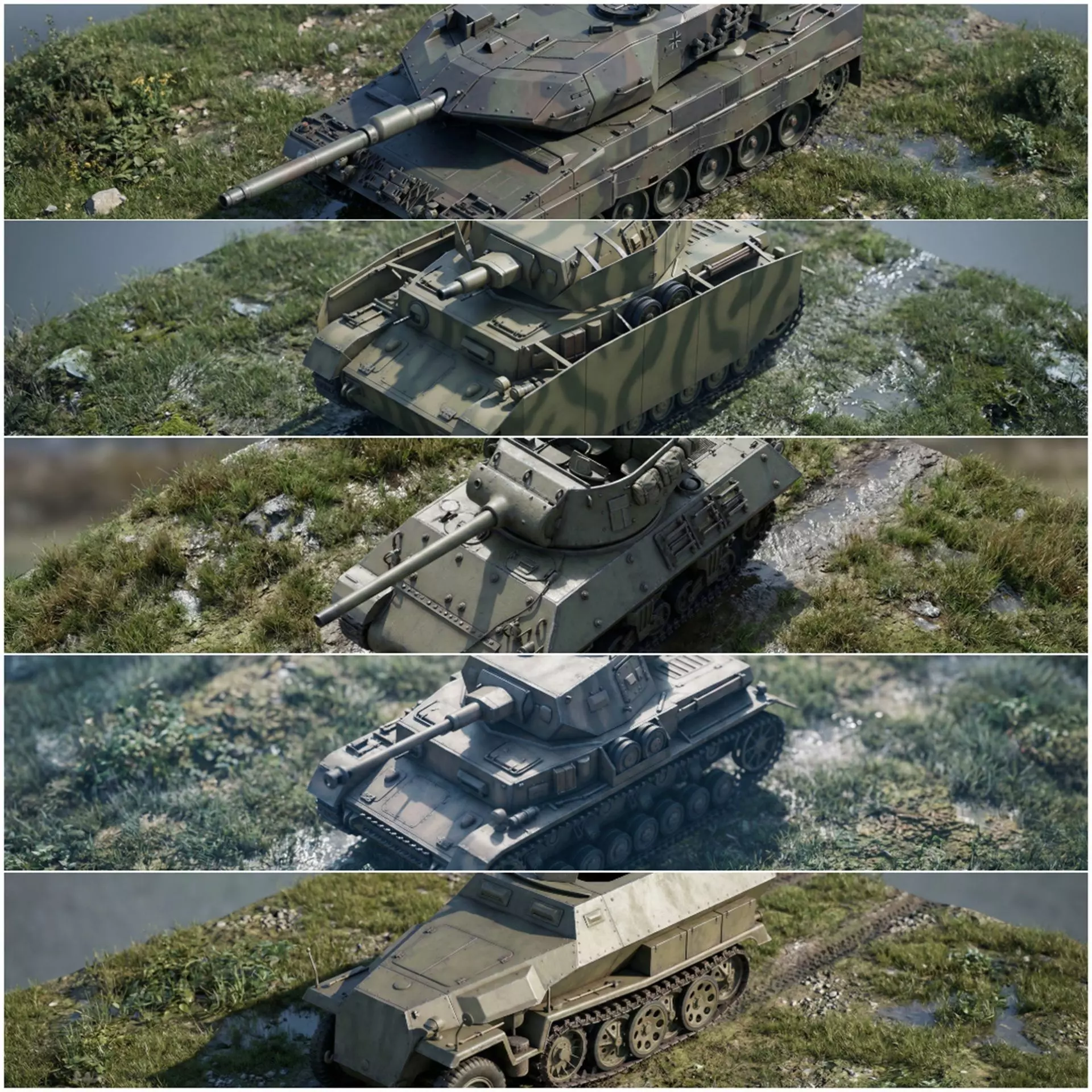 military vehicles pack Free 3D model