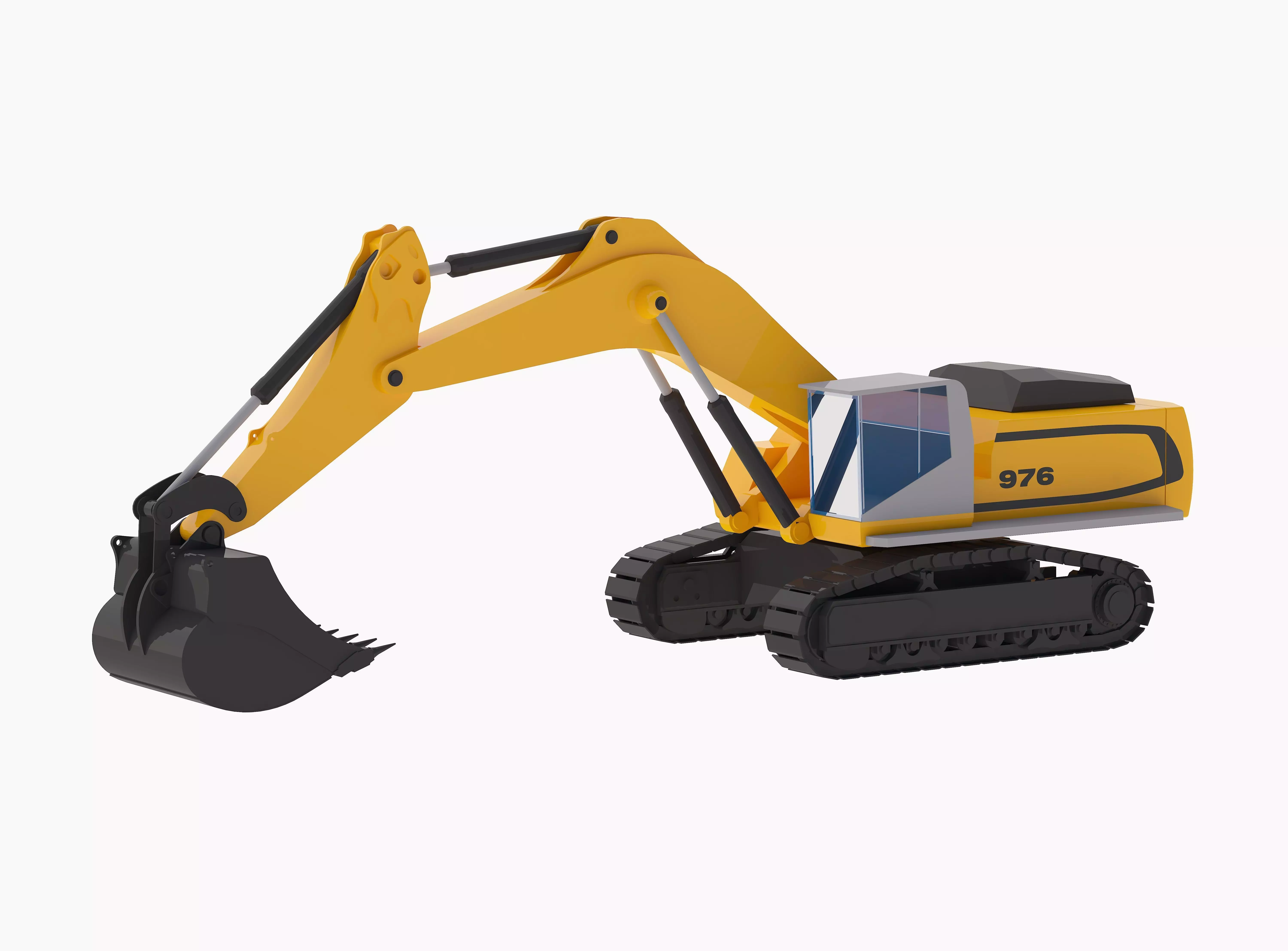 Excavator Mining R976 Low-poly 3D model
