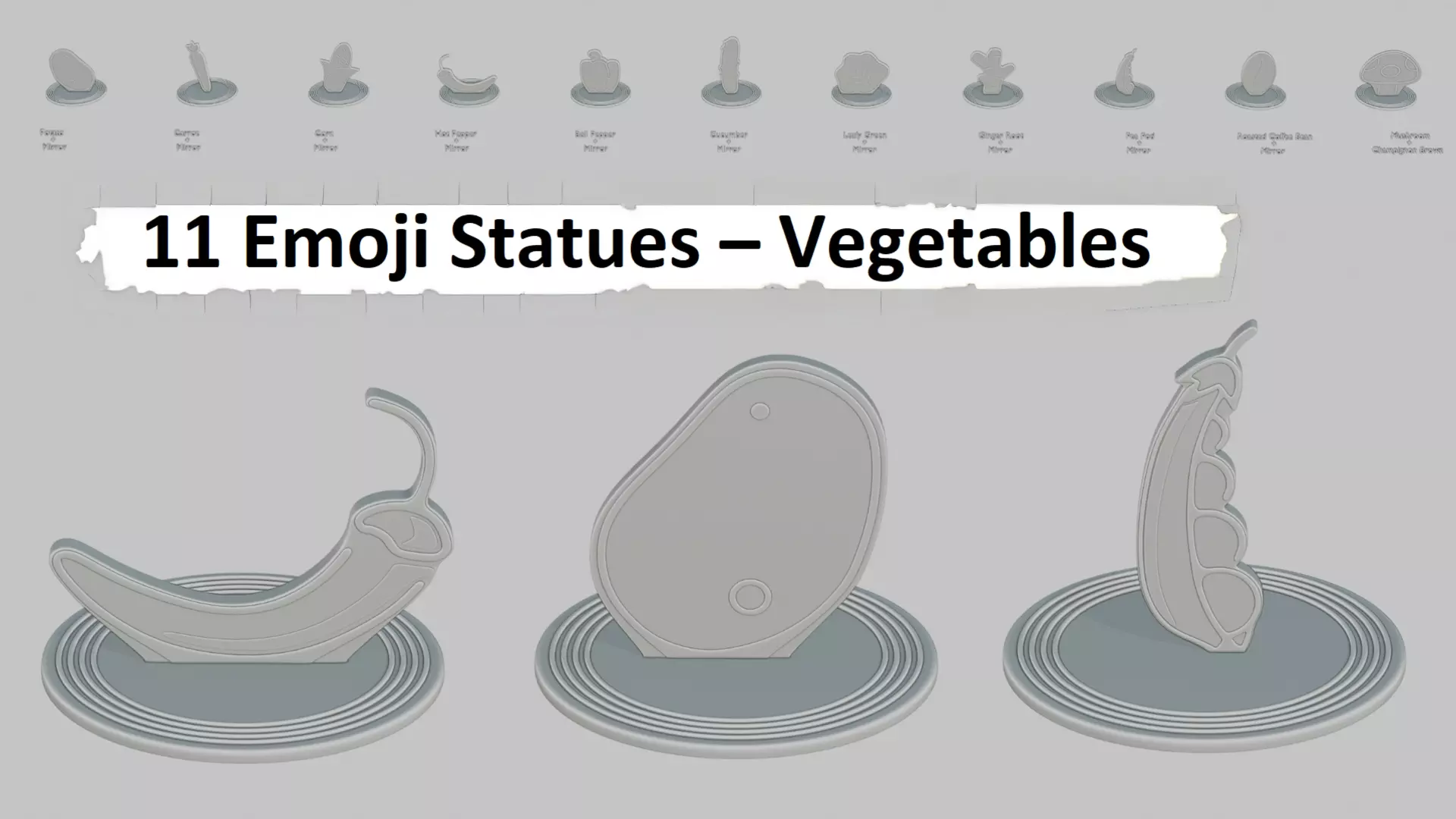 Emoji Statues Vegetables Collection 3D print model