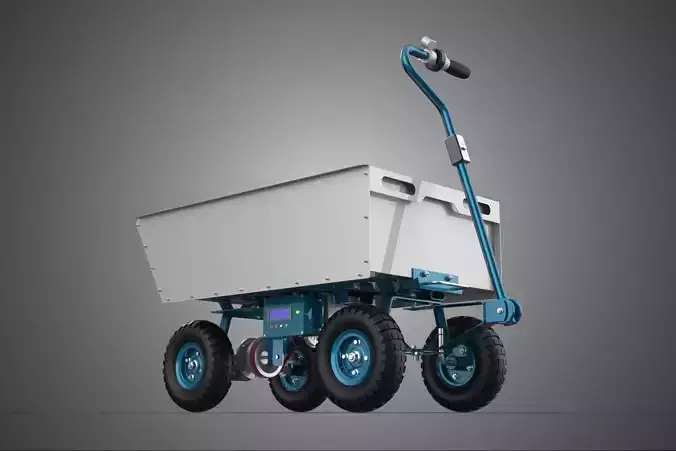 STEEL METAL BED TRAY BIN POWERED ELECTRIC CART TROLLEY WAGON TUB 3D model