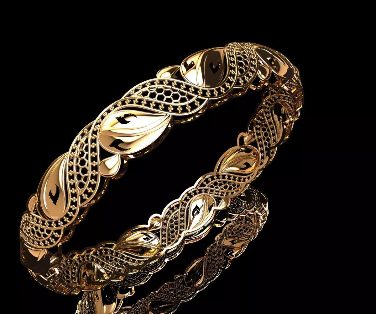 1534 Golden Leaflace Bangle 16gm 3D print model