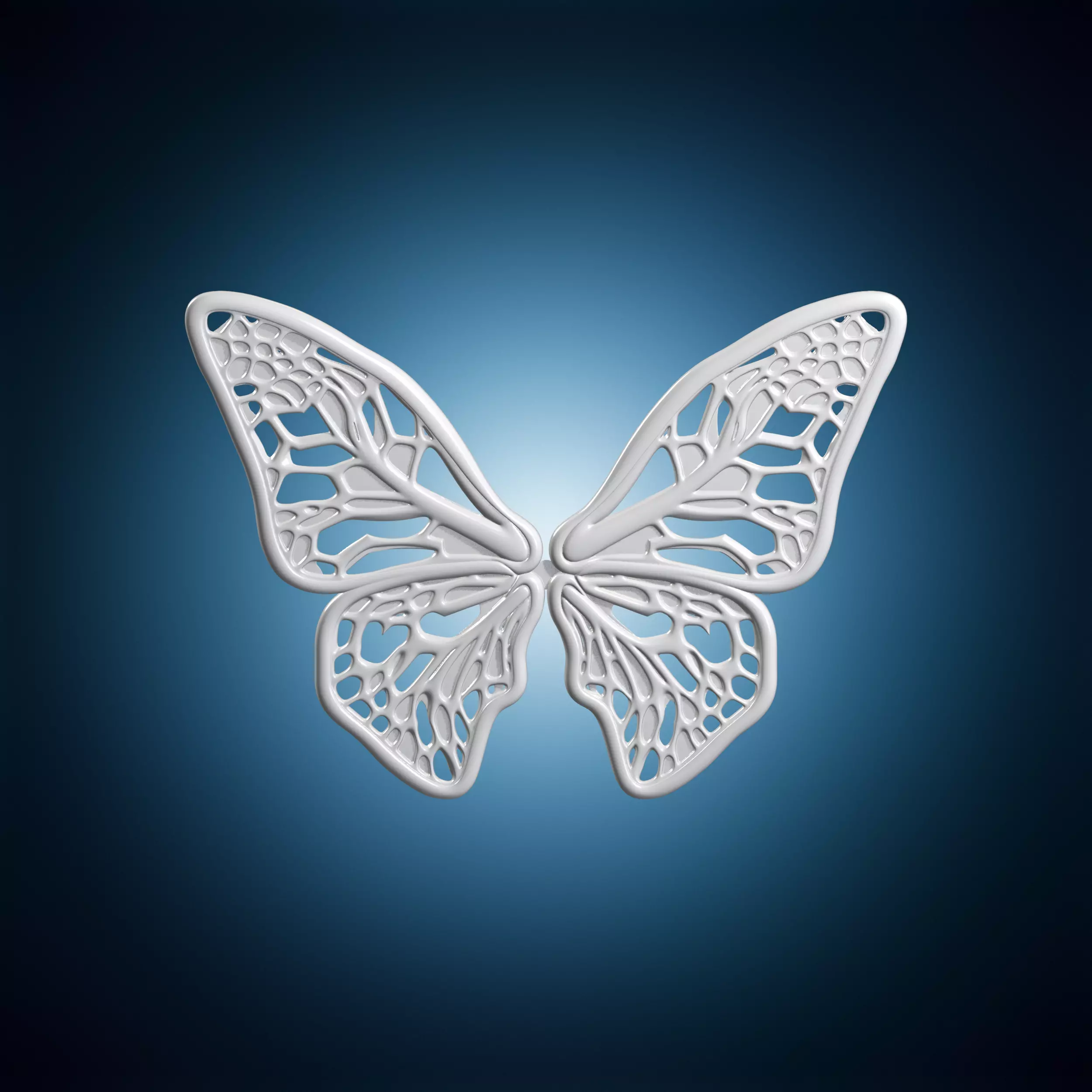 Filigree Butterfly Wings Stencil Design 3D print model