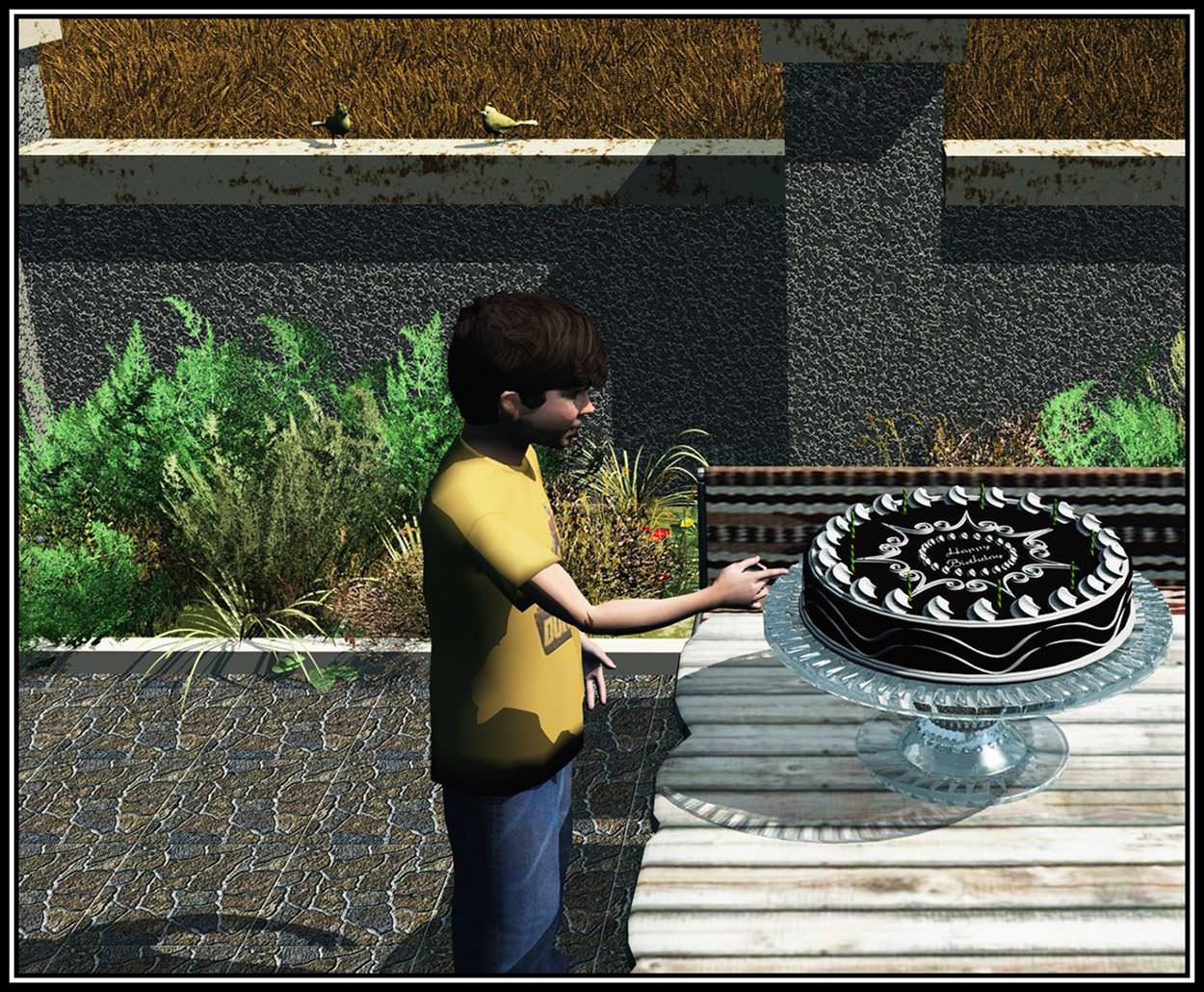 cake and serving platter 3D model_3