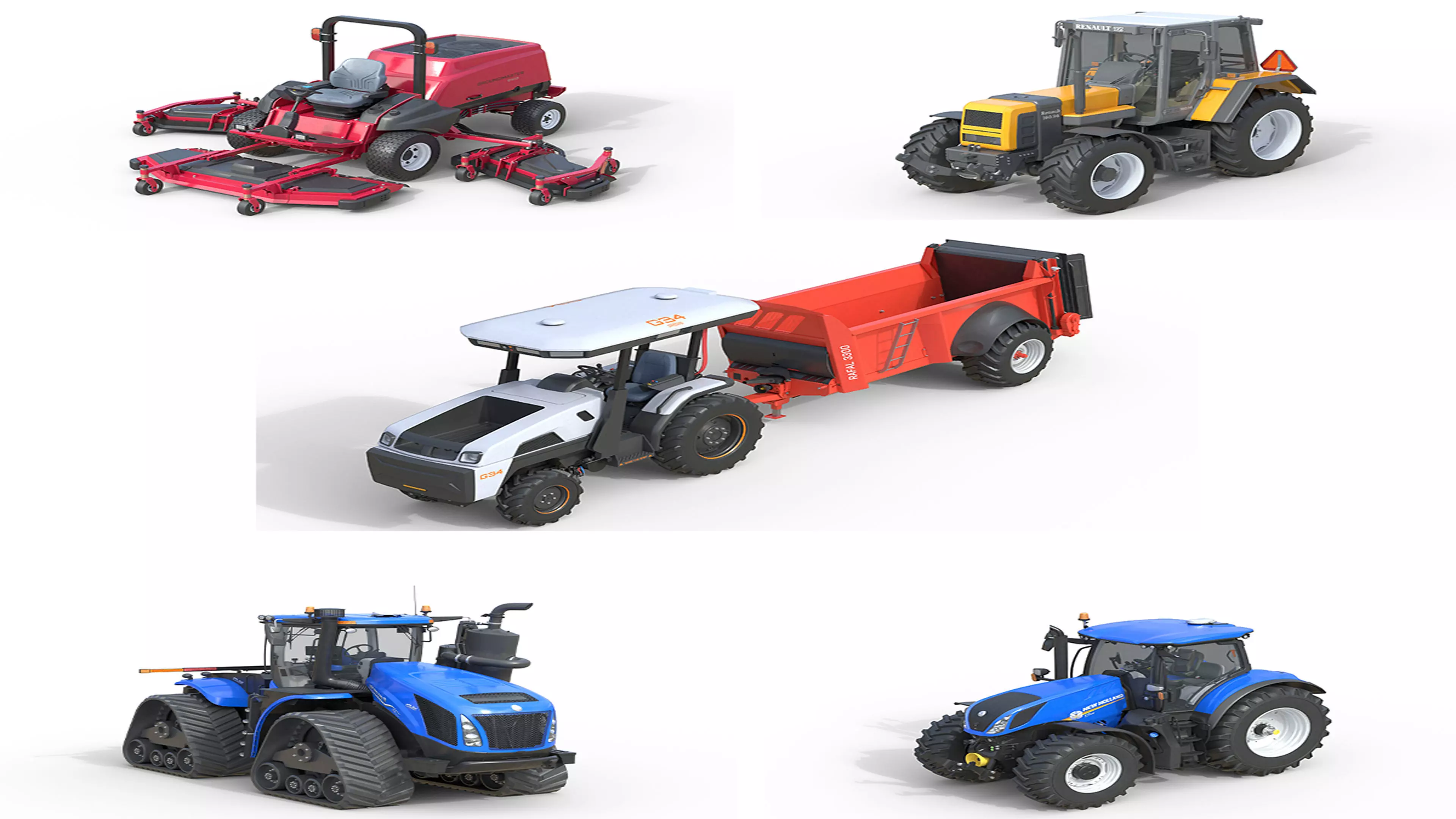 Farming vehicle collection v7 Low-poly 3D model