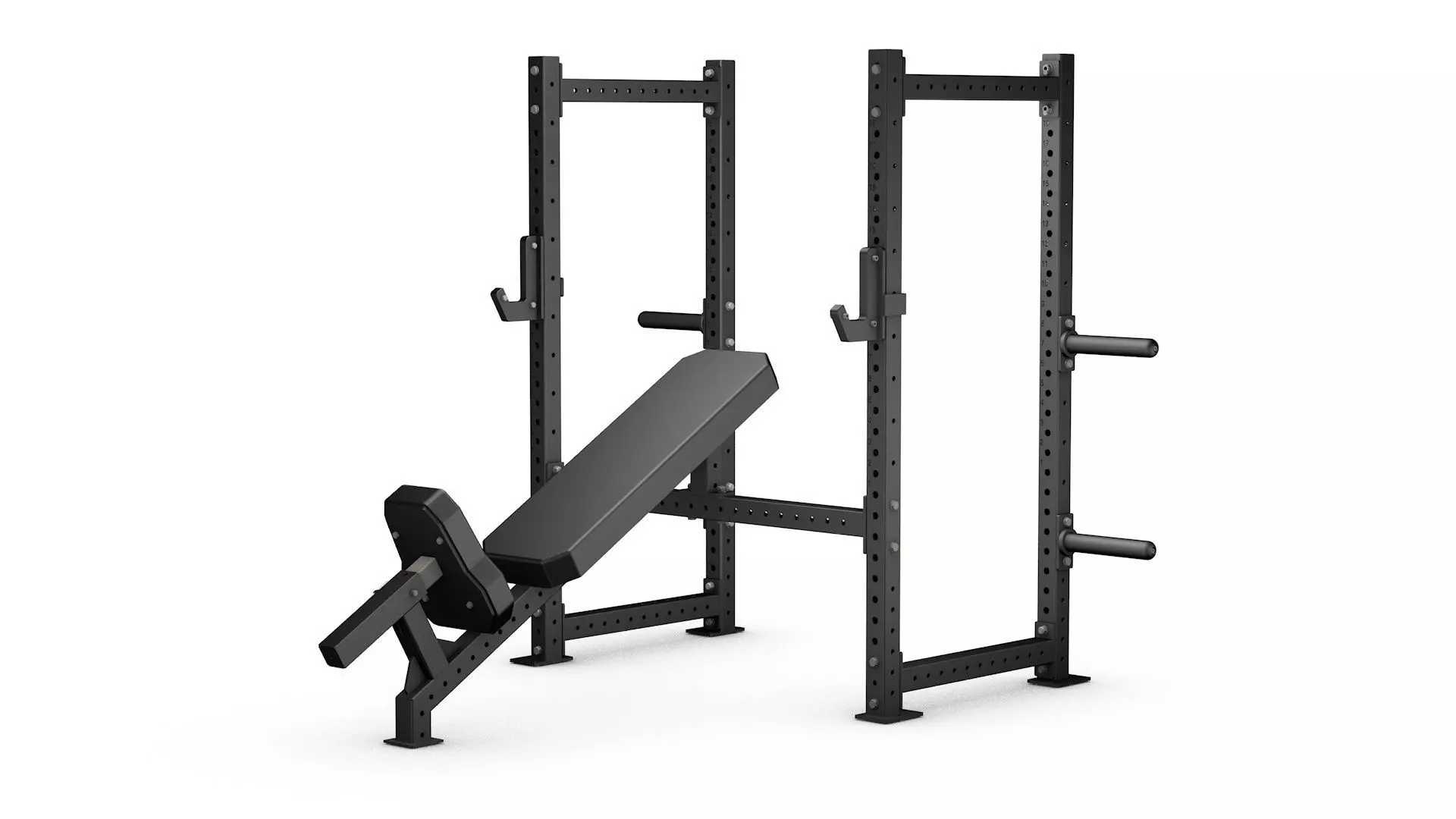 Half rack with an adjustable incline bench Low-poly 3D model