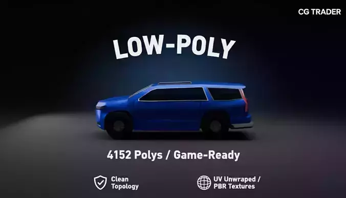  Low-Poly Jeep Game-ready Vehicle car FBX OBJ